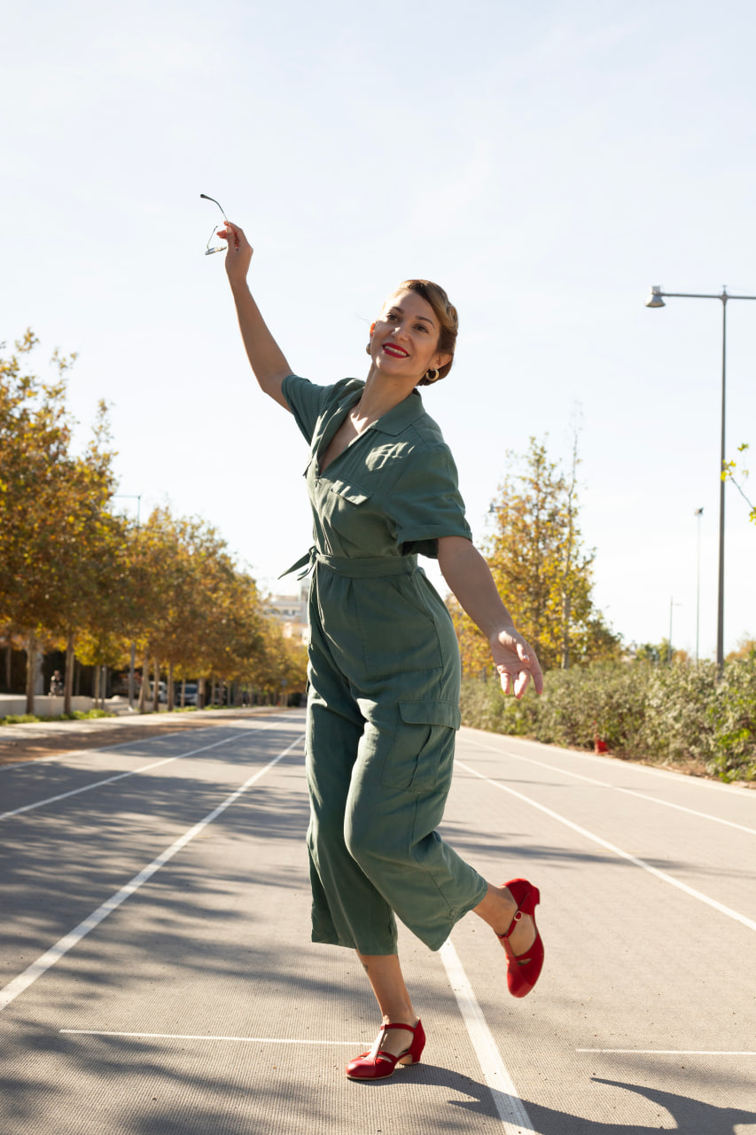 Isabel Red Suede & Leather 3 cm heel