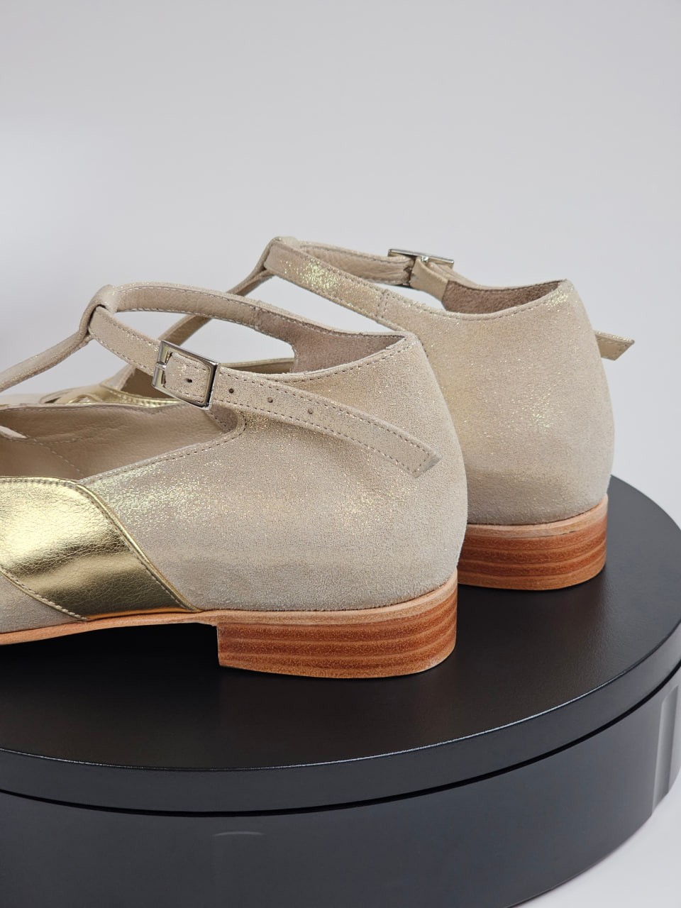 Spring Golden Suede & Gold Leather 2 cm heel