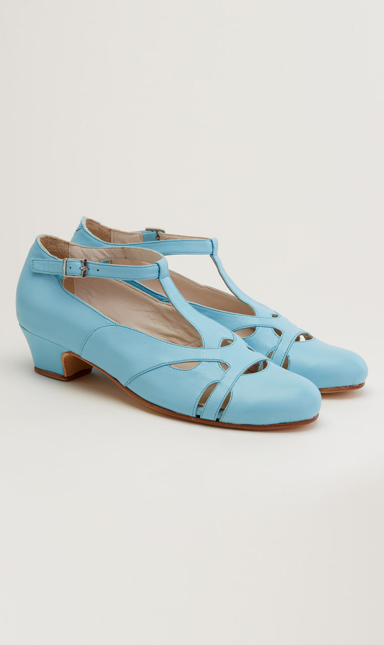 Spring Baby Blue Leather 4 cm heel