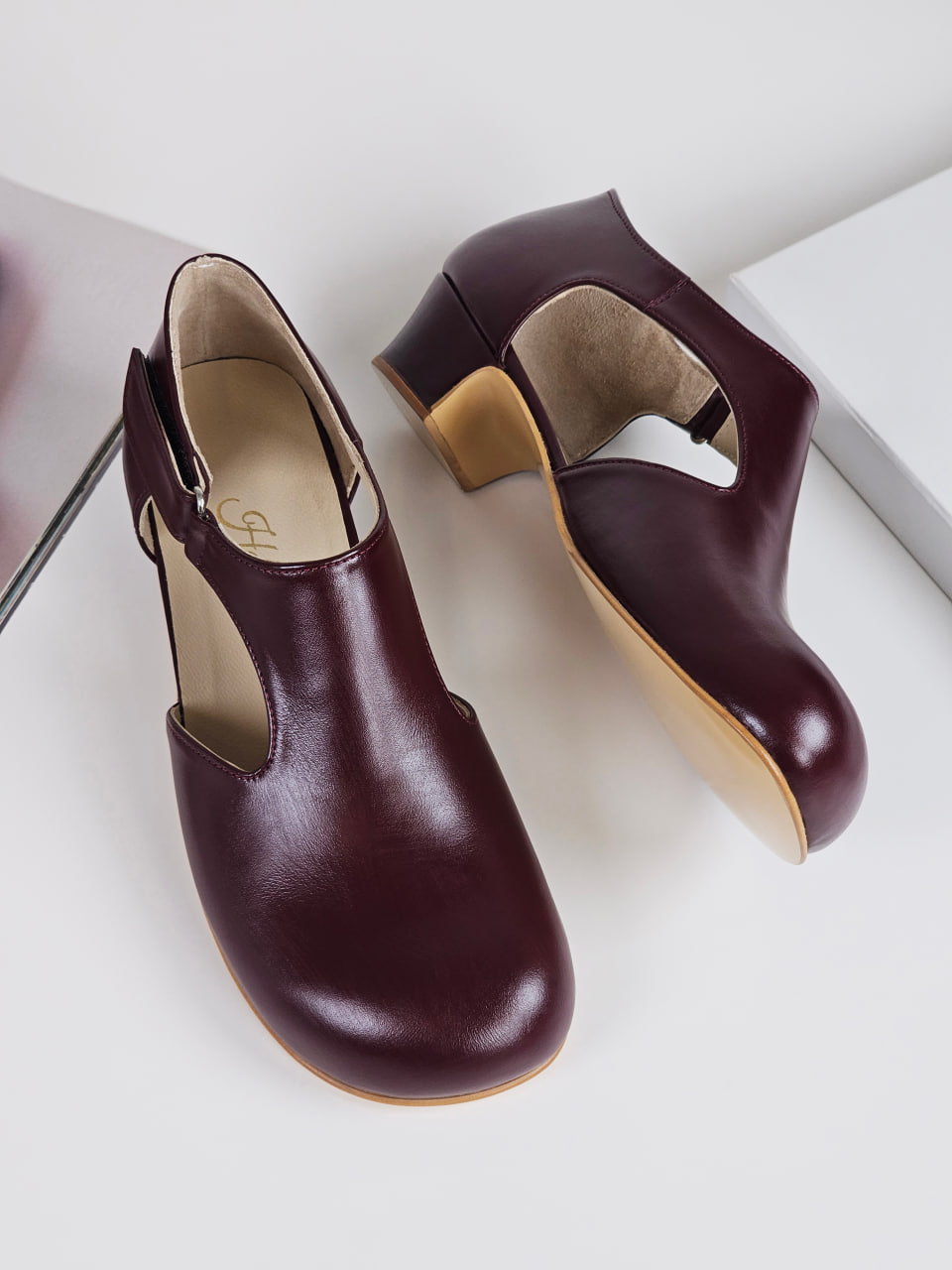 Barefoot Milan Bordeaux Leather 4 cm heel