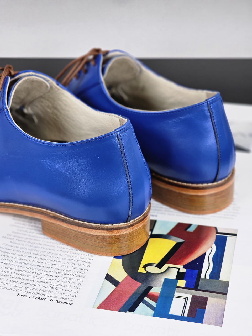 Jazz Slide Blue Leather 2 cm heel