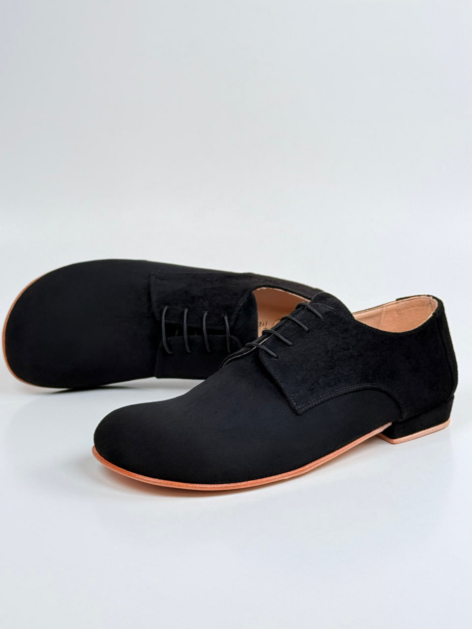 Barefoot Frankie Black Textile 2 cm heel