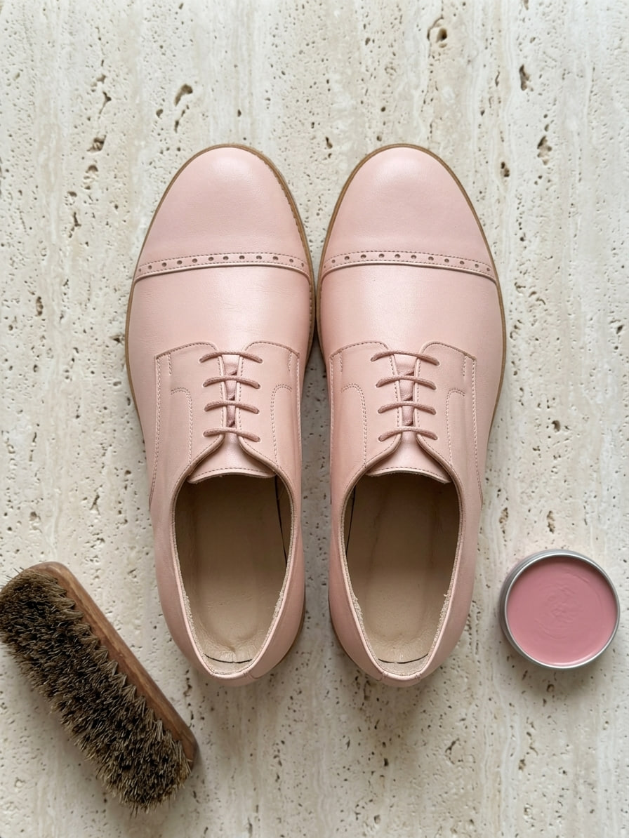 California Pink Leather Street Rubber Sole
