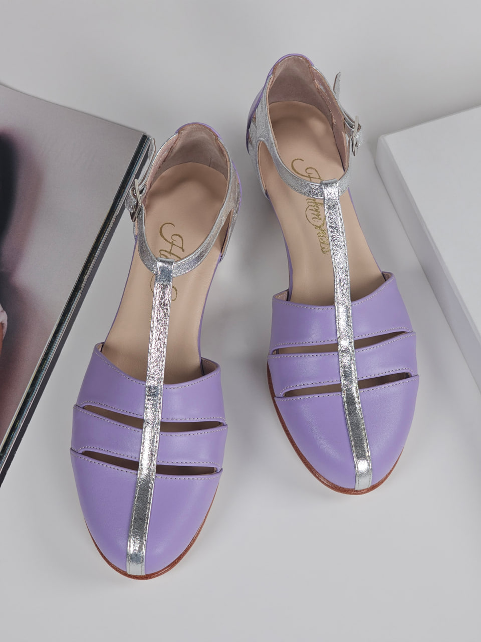 Harmony Lilac & Silver Leather 4 cm heel
