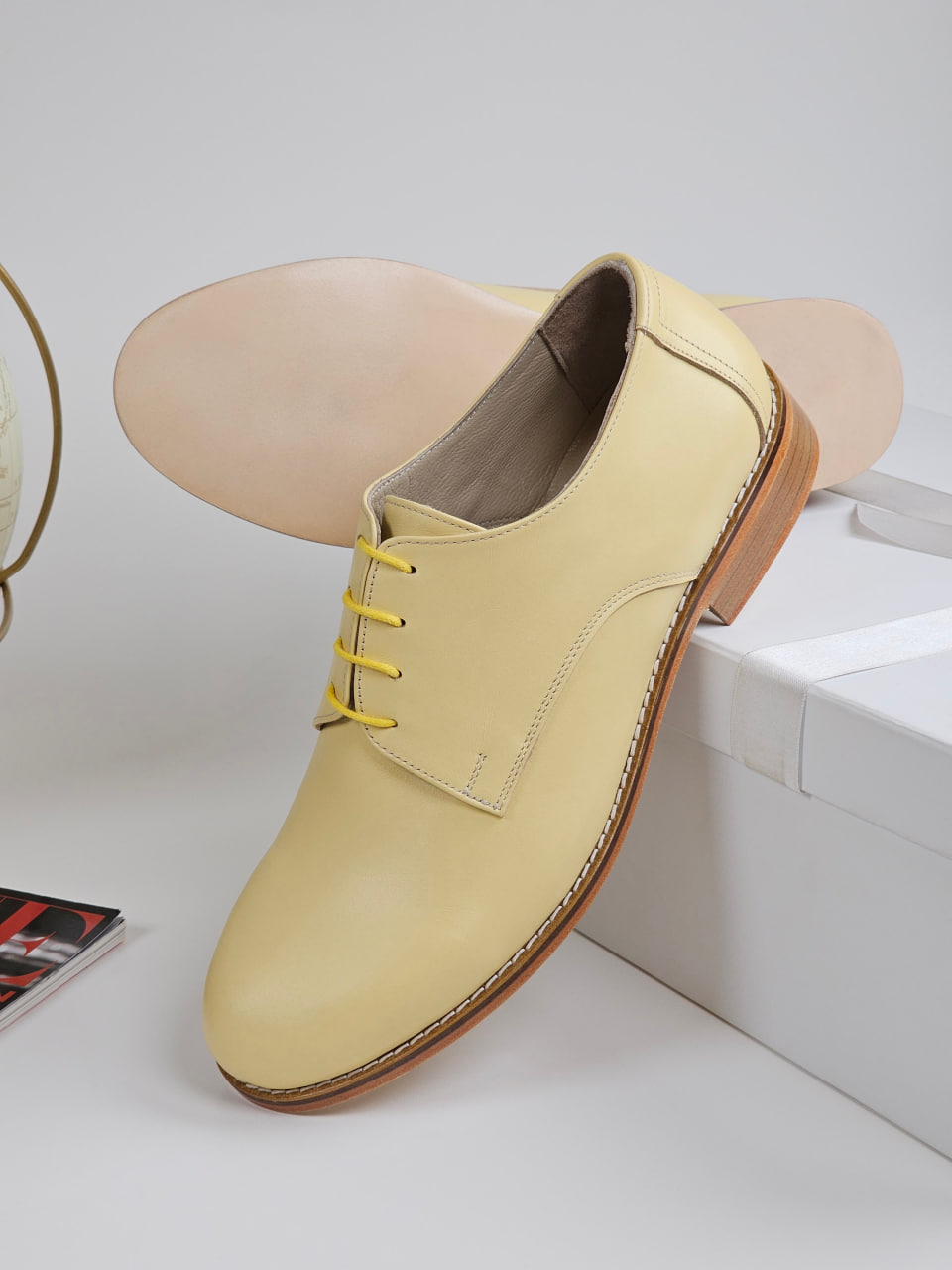 Frankie Classy Lemon Yellow Leather 2 cm heel