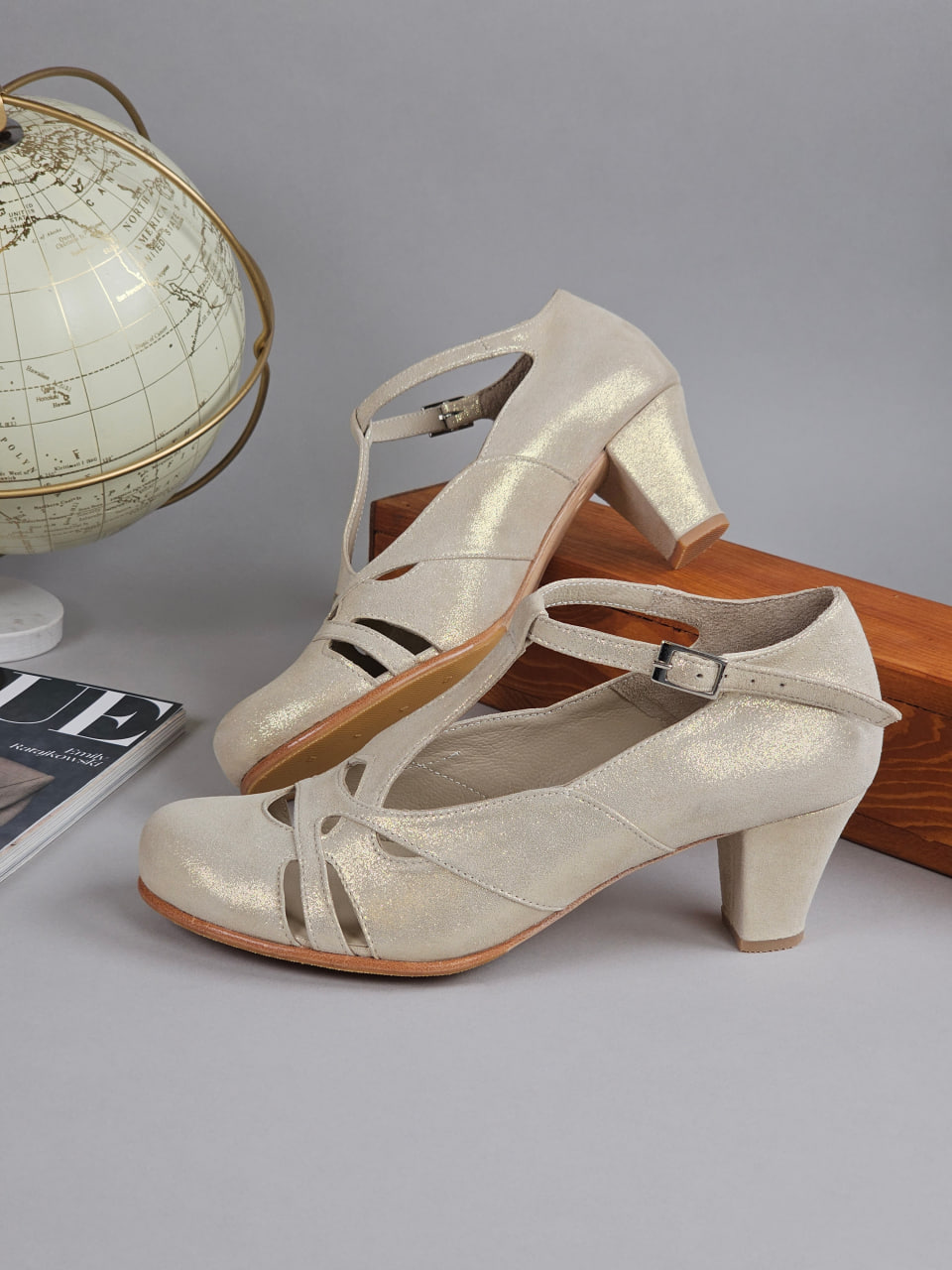 Spring Golden Suede 6 cm balboa heel