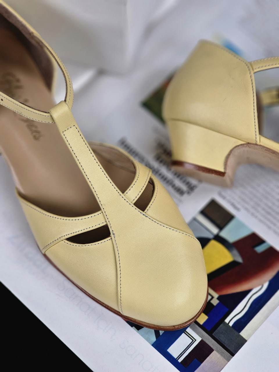 Isabel Lemon Yellow  Leather 3 cm heel