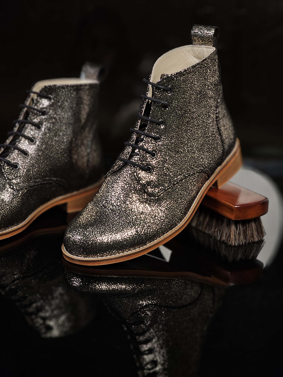 Derby Boots Grey Stone Suede 2 cm heel