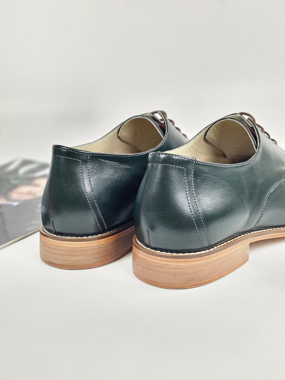 Frankie Classy Jungle Green Leather 2 cm heel