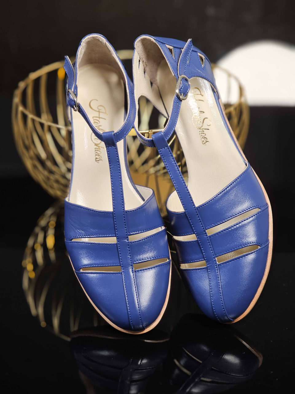 Harmony Blue Leather 4 cm heel