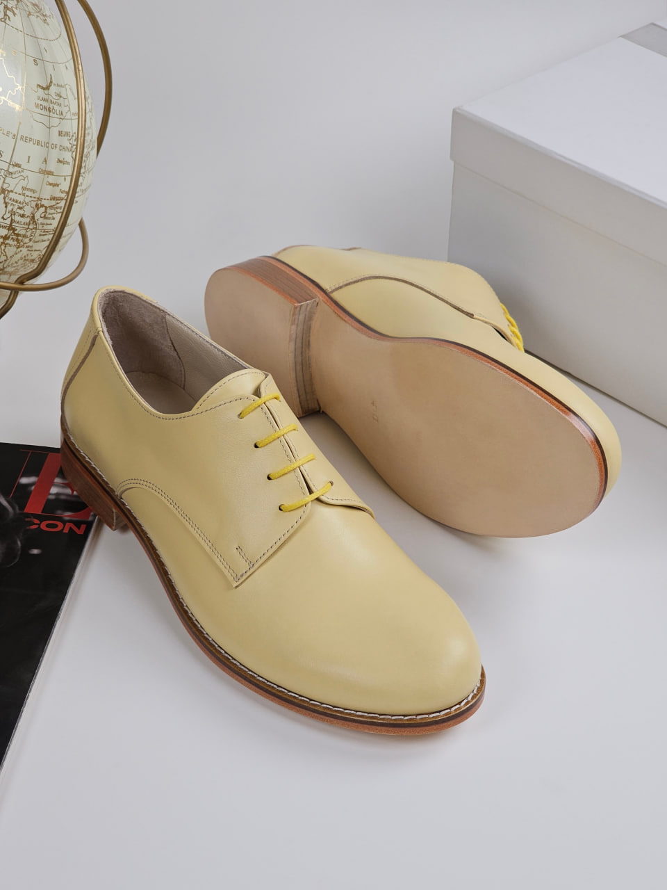 Frankie Classy Lemon Yellow Leather 2 cm heel