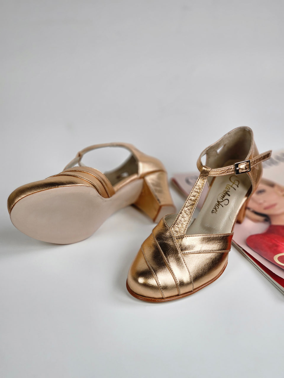 Sugar Rose Gold Leather 6 cm heel