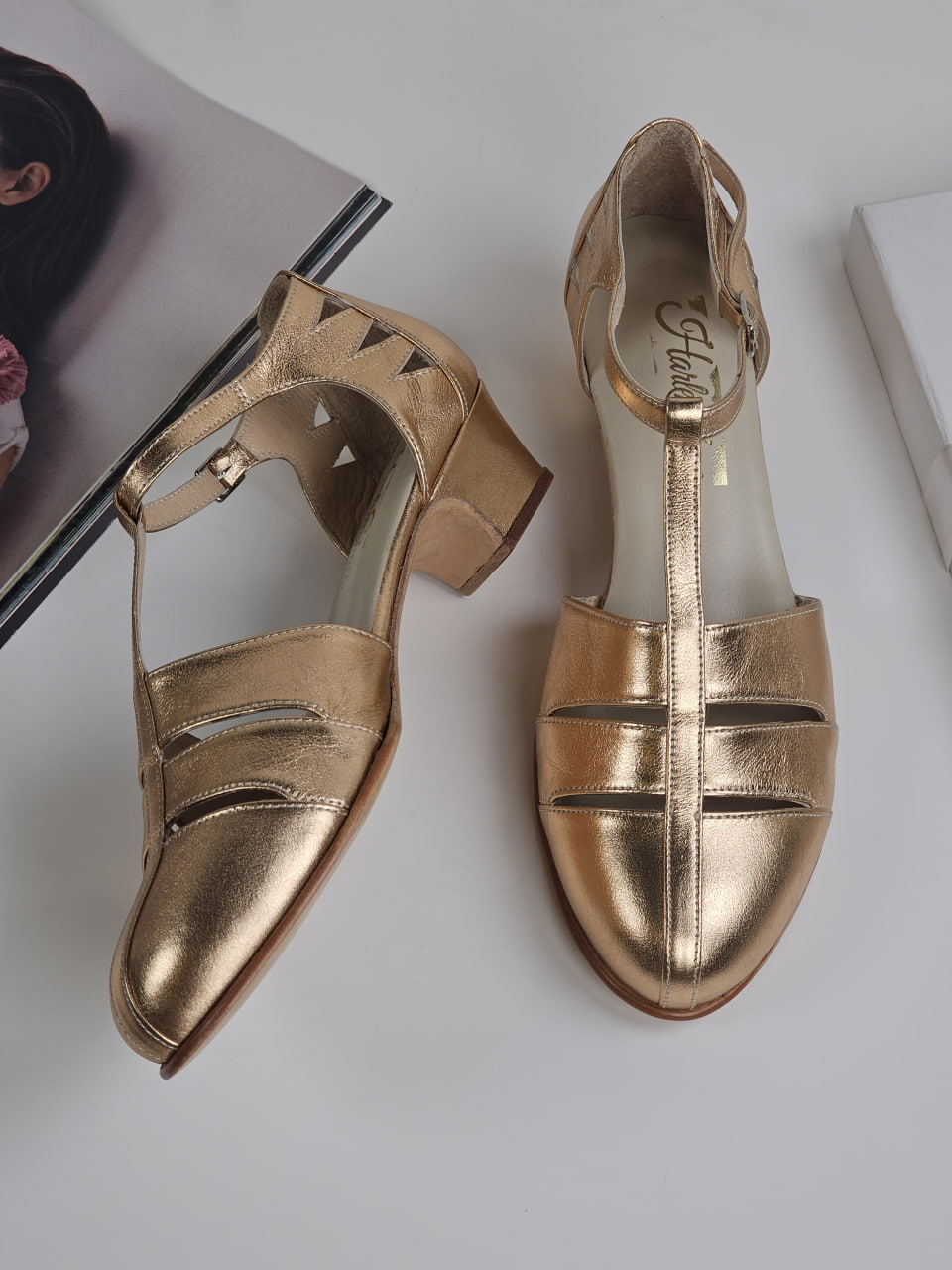 Harmony Rose Gold Leather 4 cm heel
