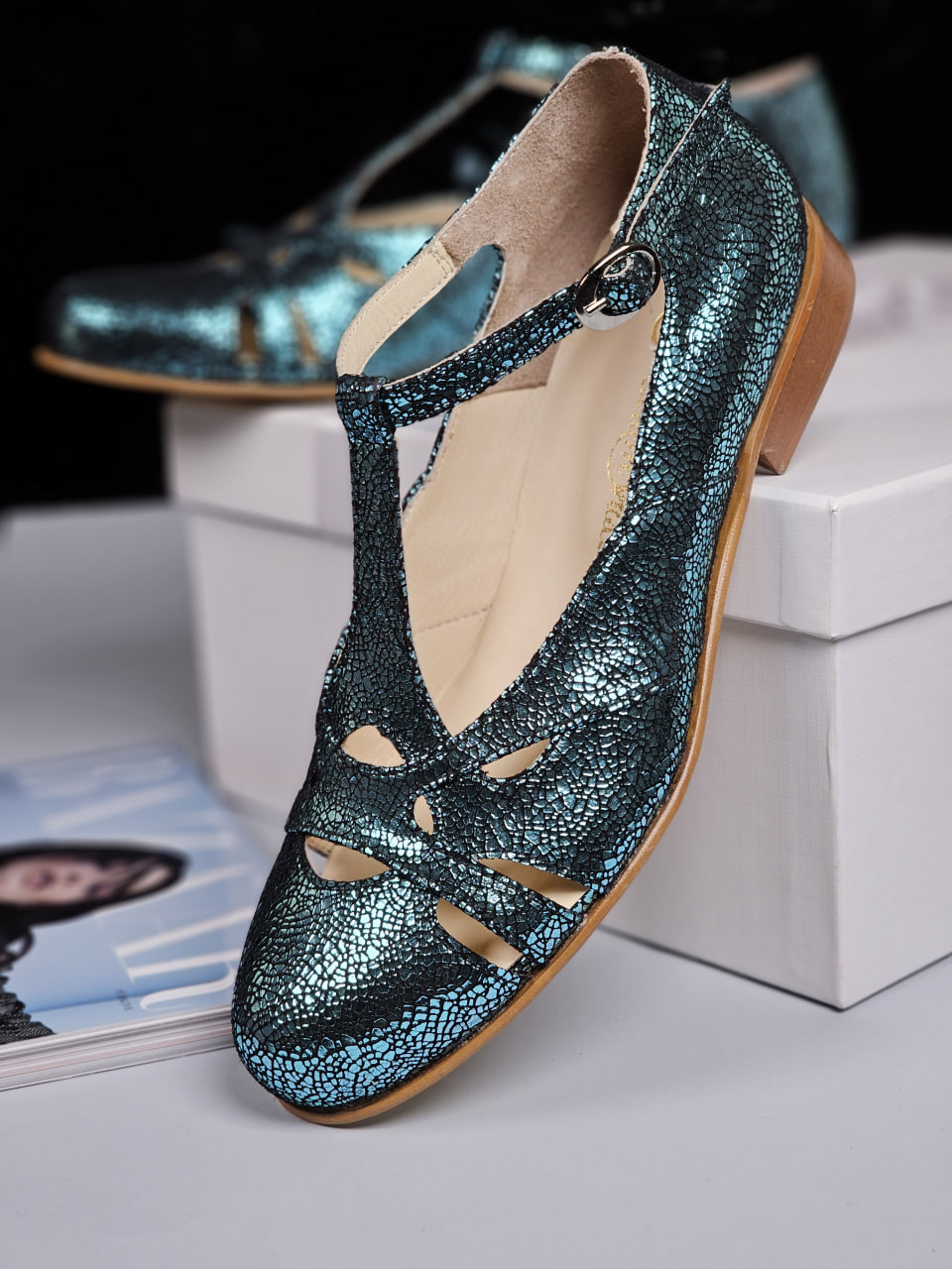 Spring Blue Stone Suede 2 cm heel