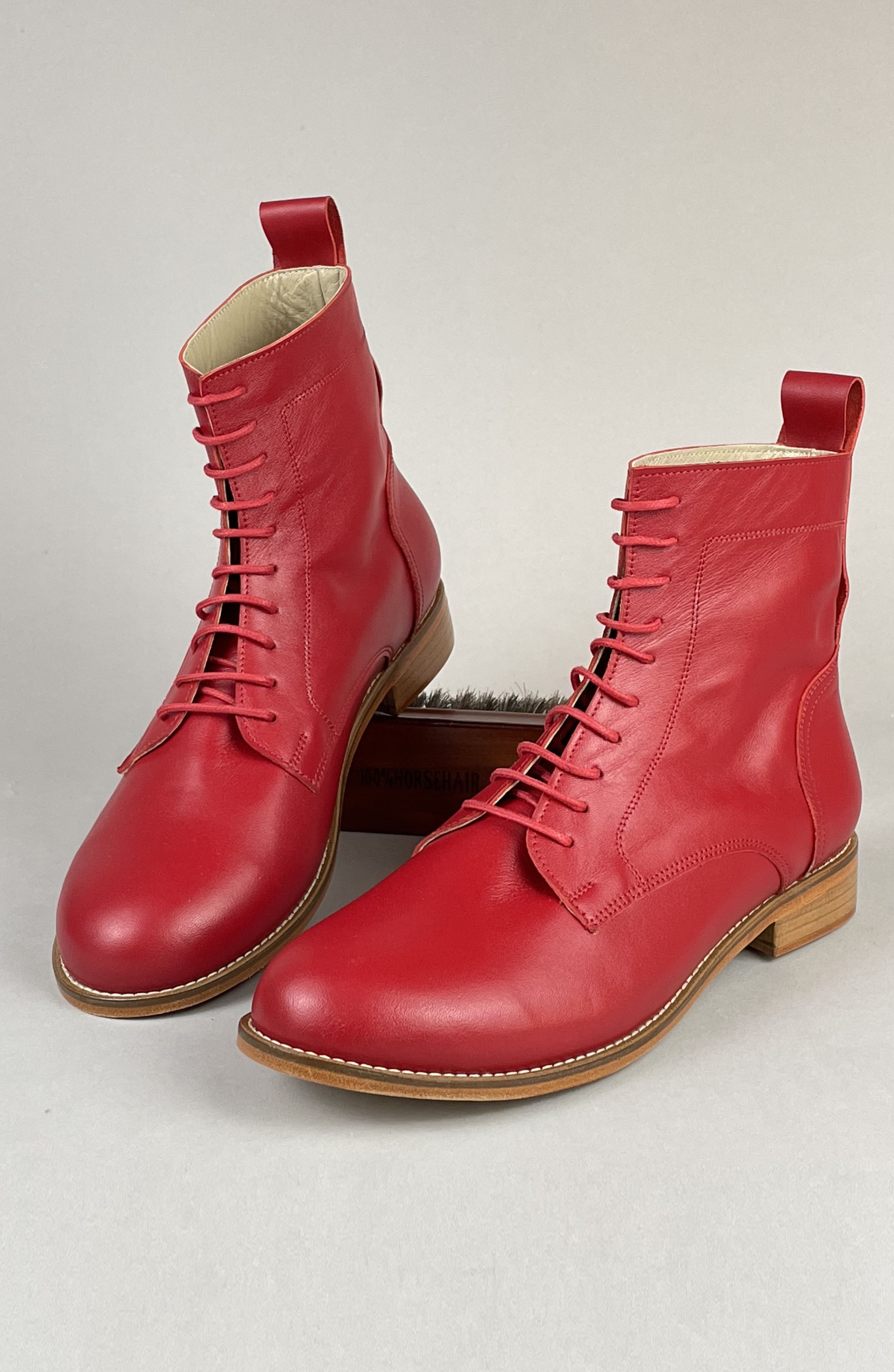 Harlem Boots Red Leather 2 cm heel