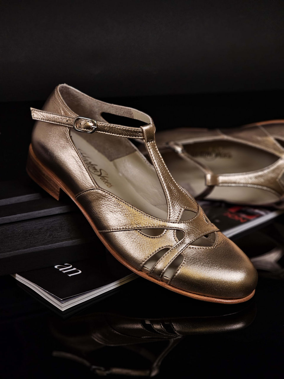 Spring Rose Gold Leather 2 cm heel