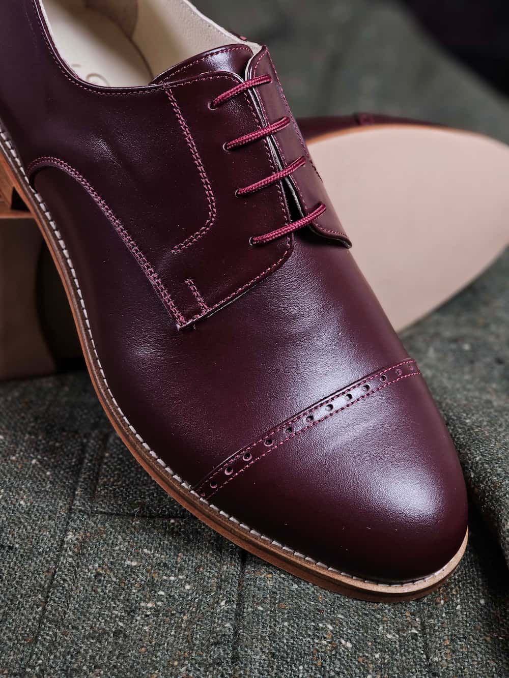 California Bordeaux Leather 2 cm heel