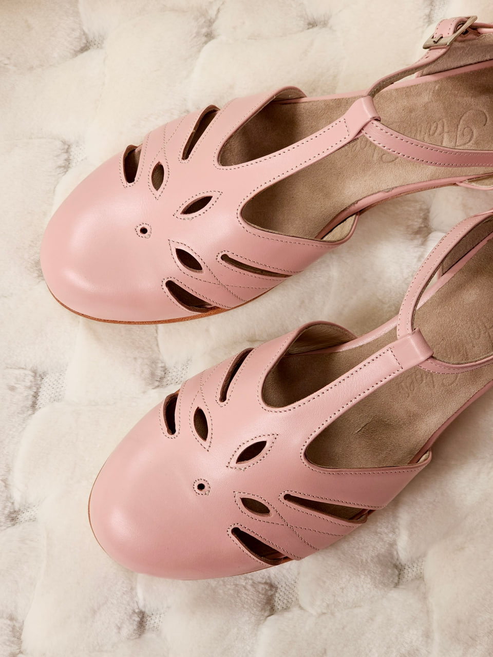 Rosy Pink Leather 3 cm heel