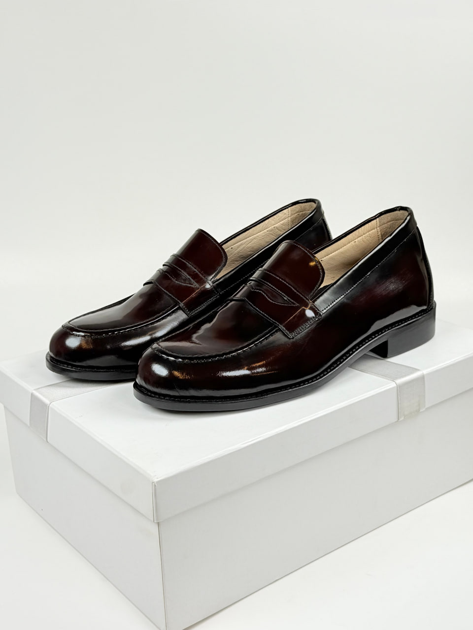 Loafers Dark Bordeaux Patent Leather 2 cm heel