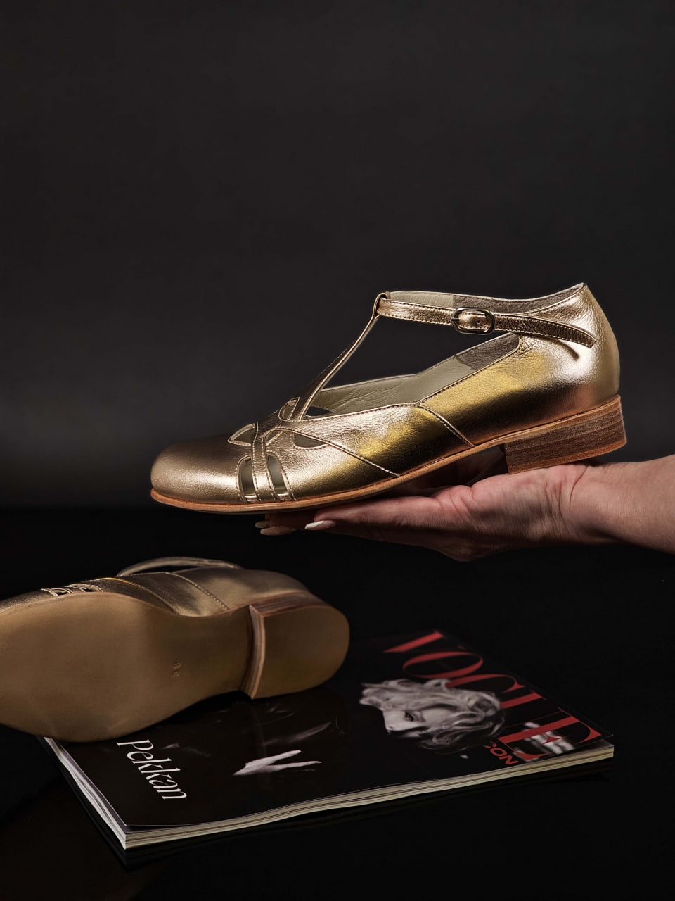 Spring Rose Gold Leather 2 cm heel