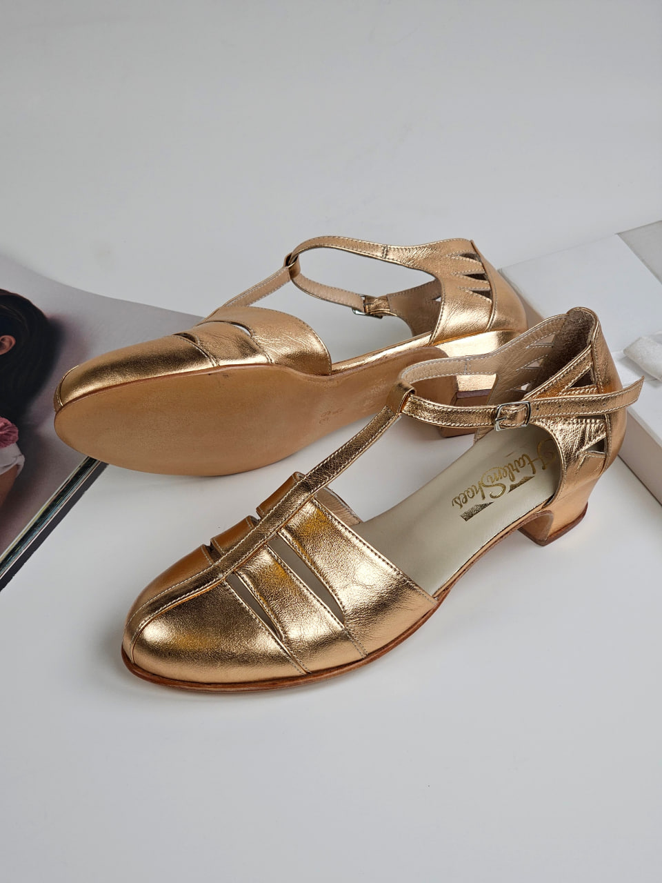 Harmony Rose Gold Leather 4 cm heel
