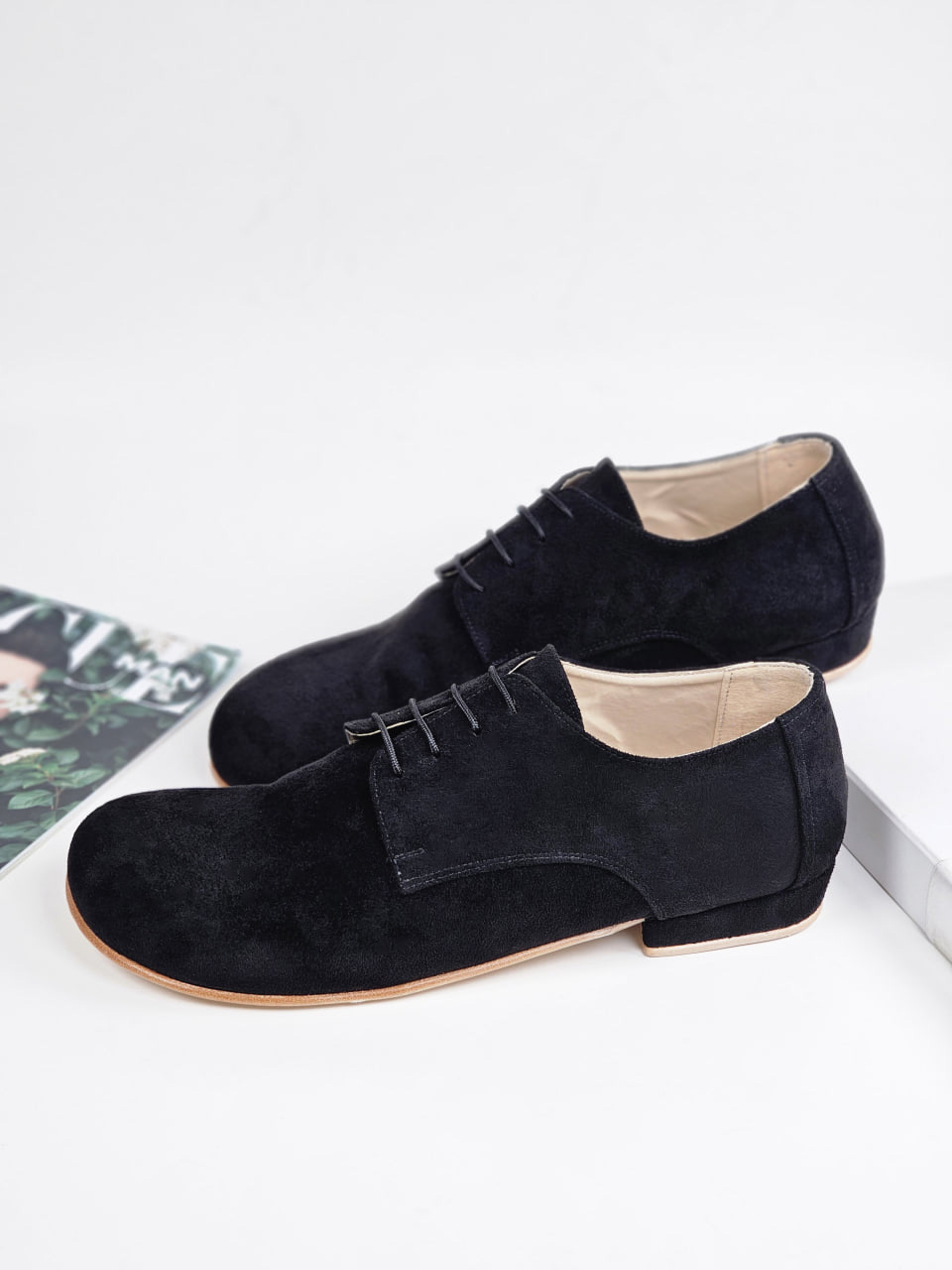 Barefoot Frankie Vegan Black Textile 2 cm heel