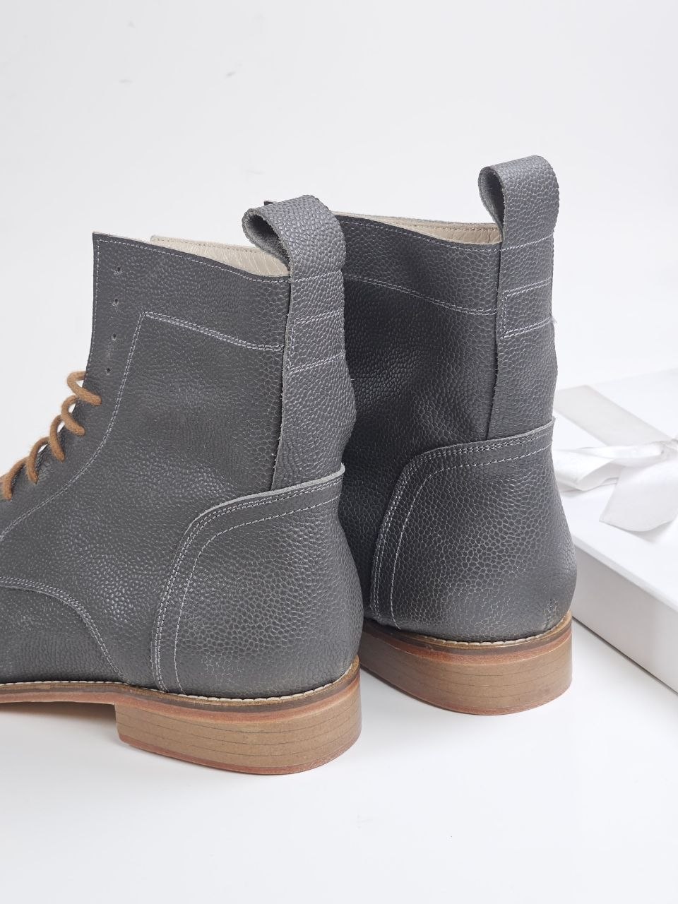 Harlem Boots Grey Floater Leather 2 cm heel
