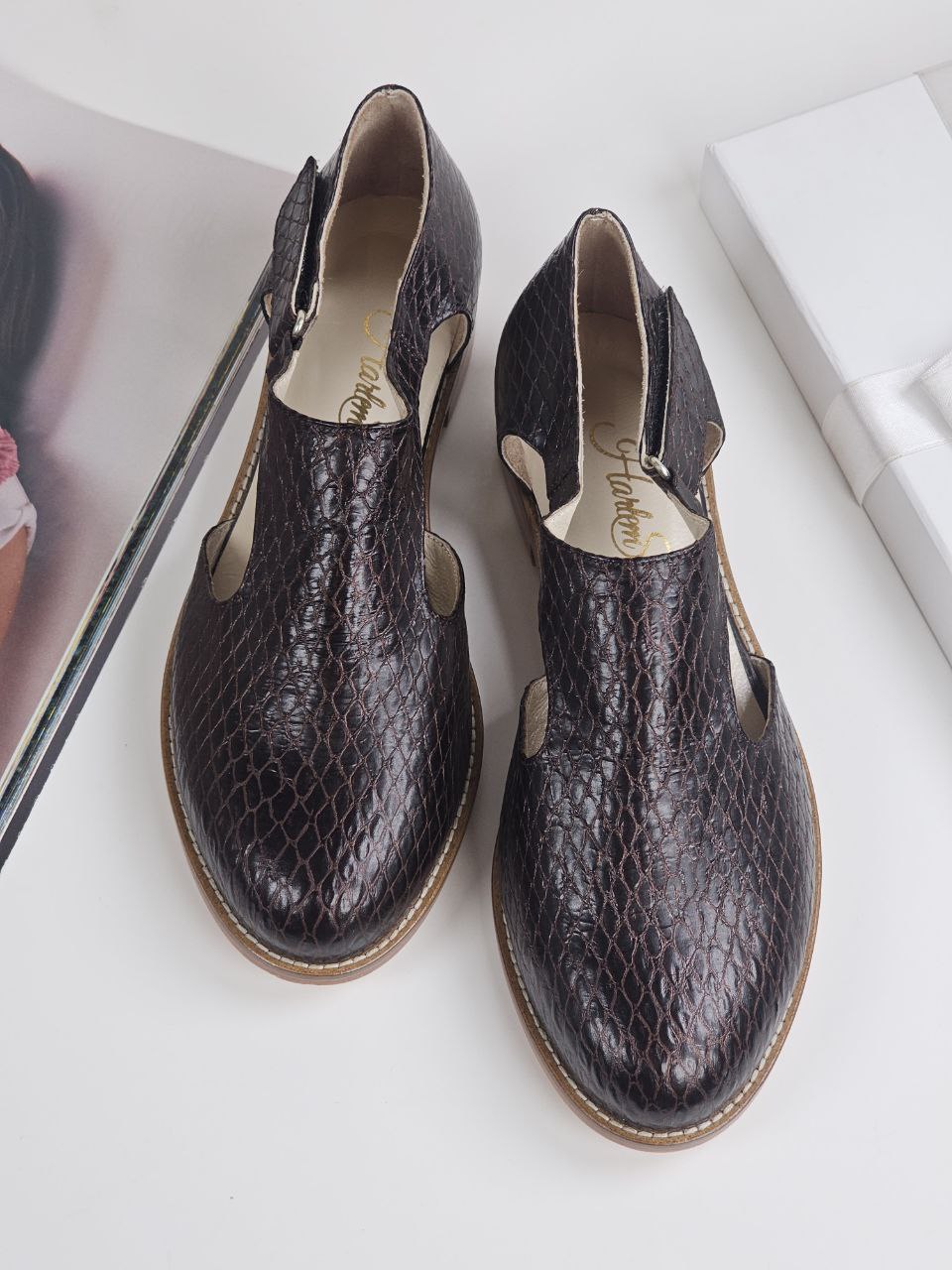 Milan Chocolate Snake 2 cm heel