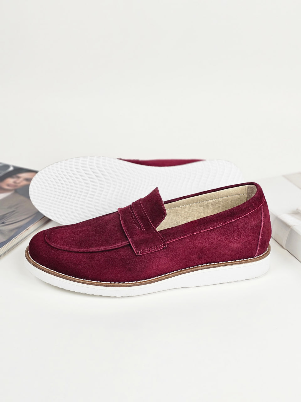 Loafers Bordeaux Suede with Eva sole