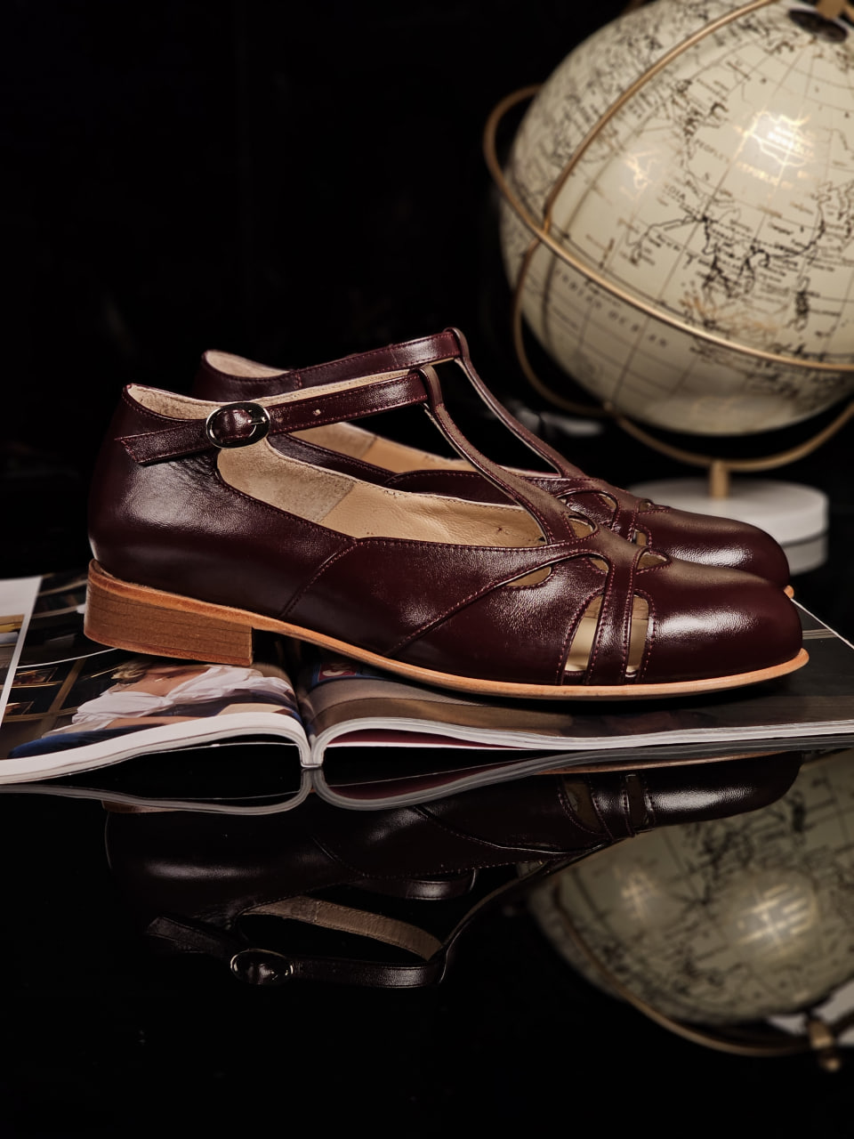 Spring Bordeaux Leather 2 cm heel