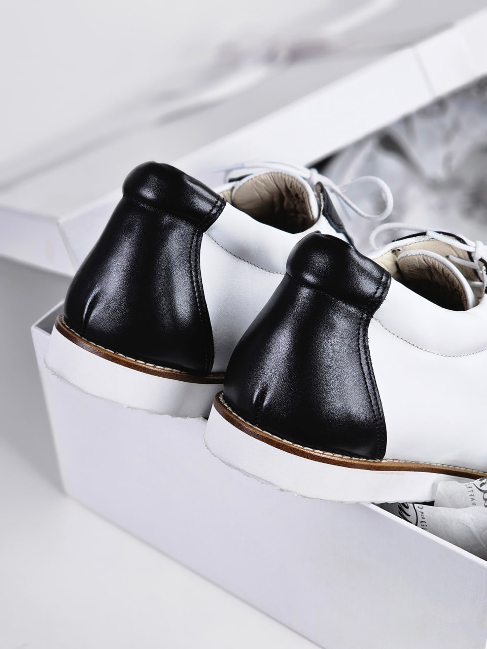 Barefoot New York Black & White Leather