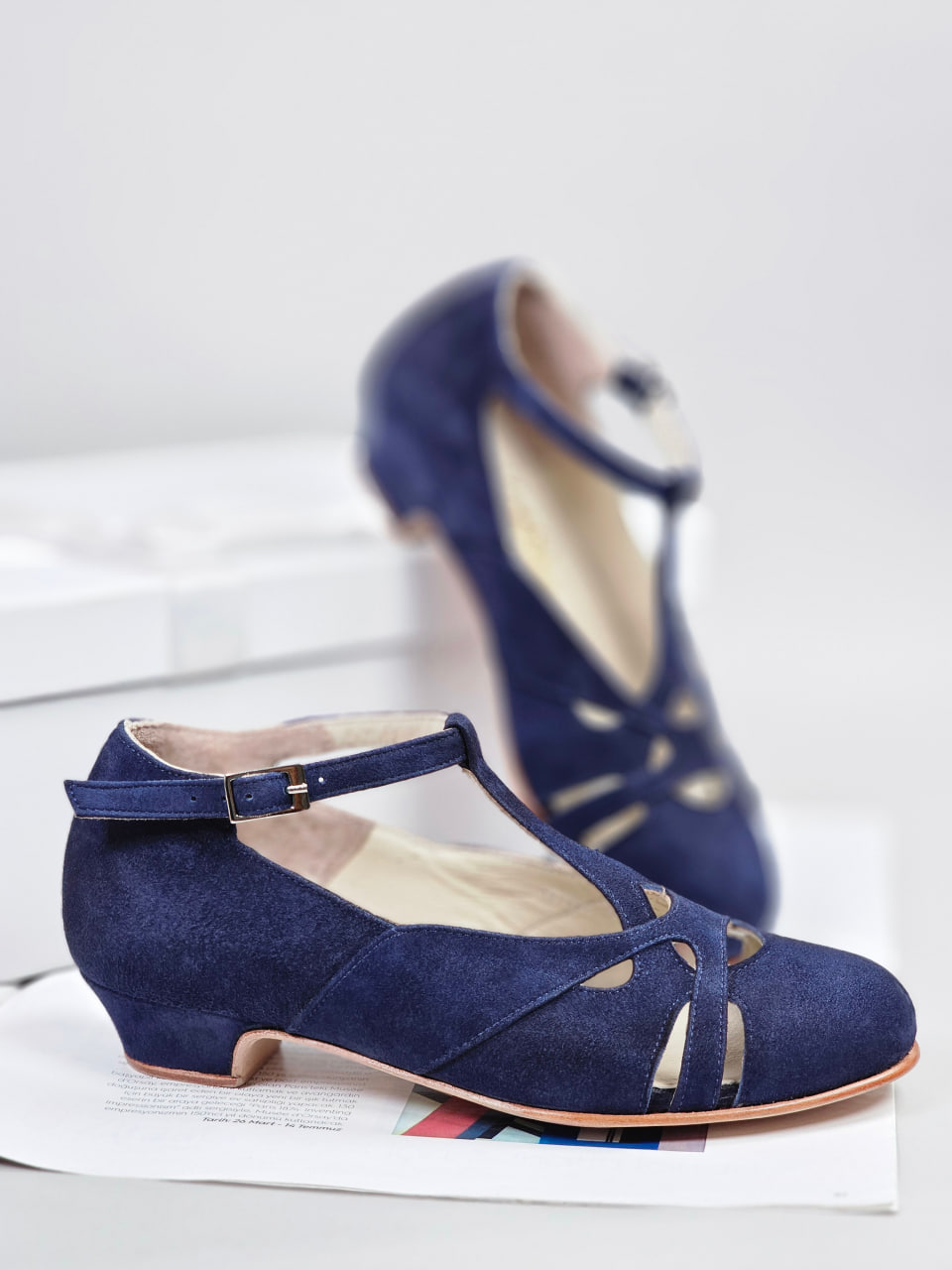 Spring Dark Blue Suede 3 cm heel