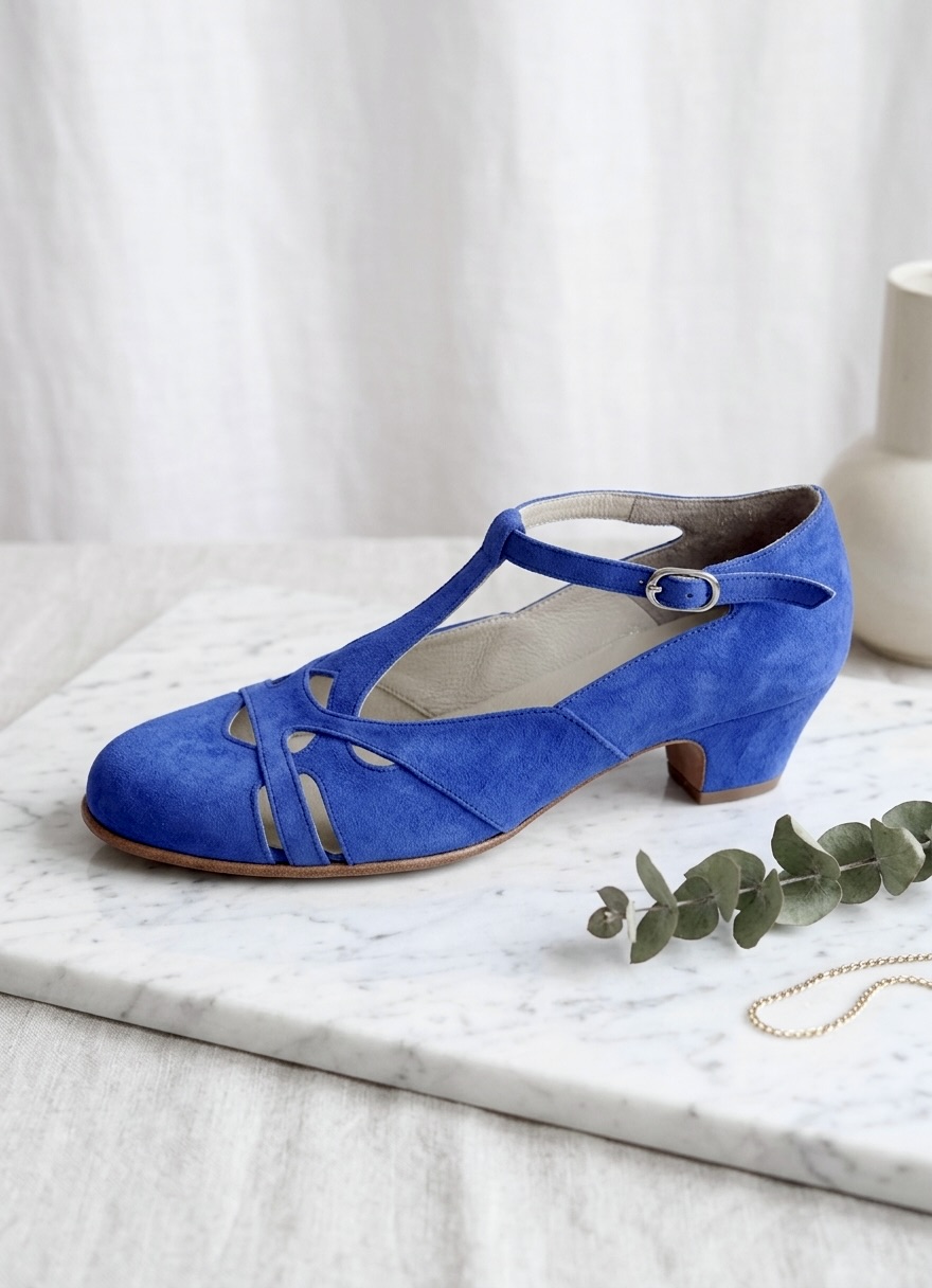 Spring Blue Suede 4 cm heel