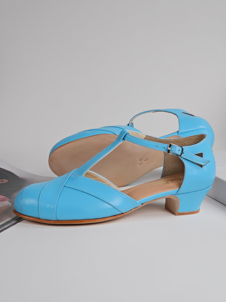 Sugar Baby Blue Leather 4 cm heel