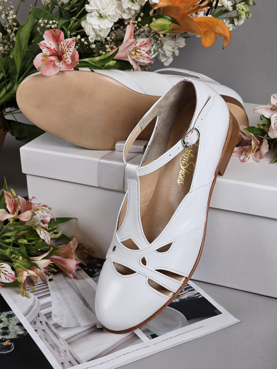 Spring White Leather 2 cm heel
