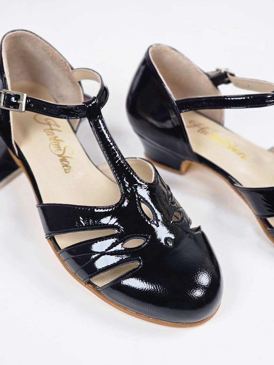 Rosy Black Polished Leather 3 cm heel