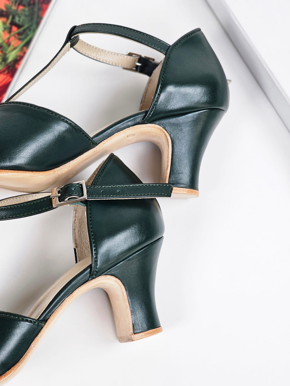 Muse Jungle Green Leather 6 cm heel