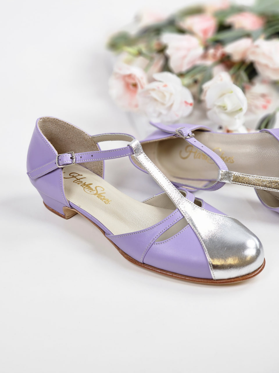 Isabel Lilac & Silver Leather 3 cm heel
