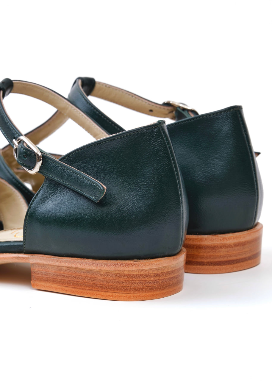 Summer Jungle Green Leather 1.5 cm heel