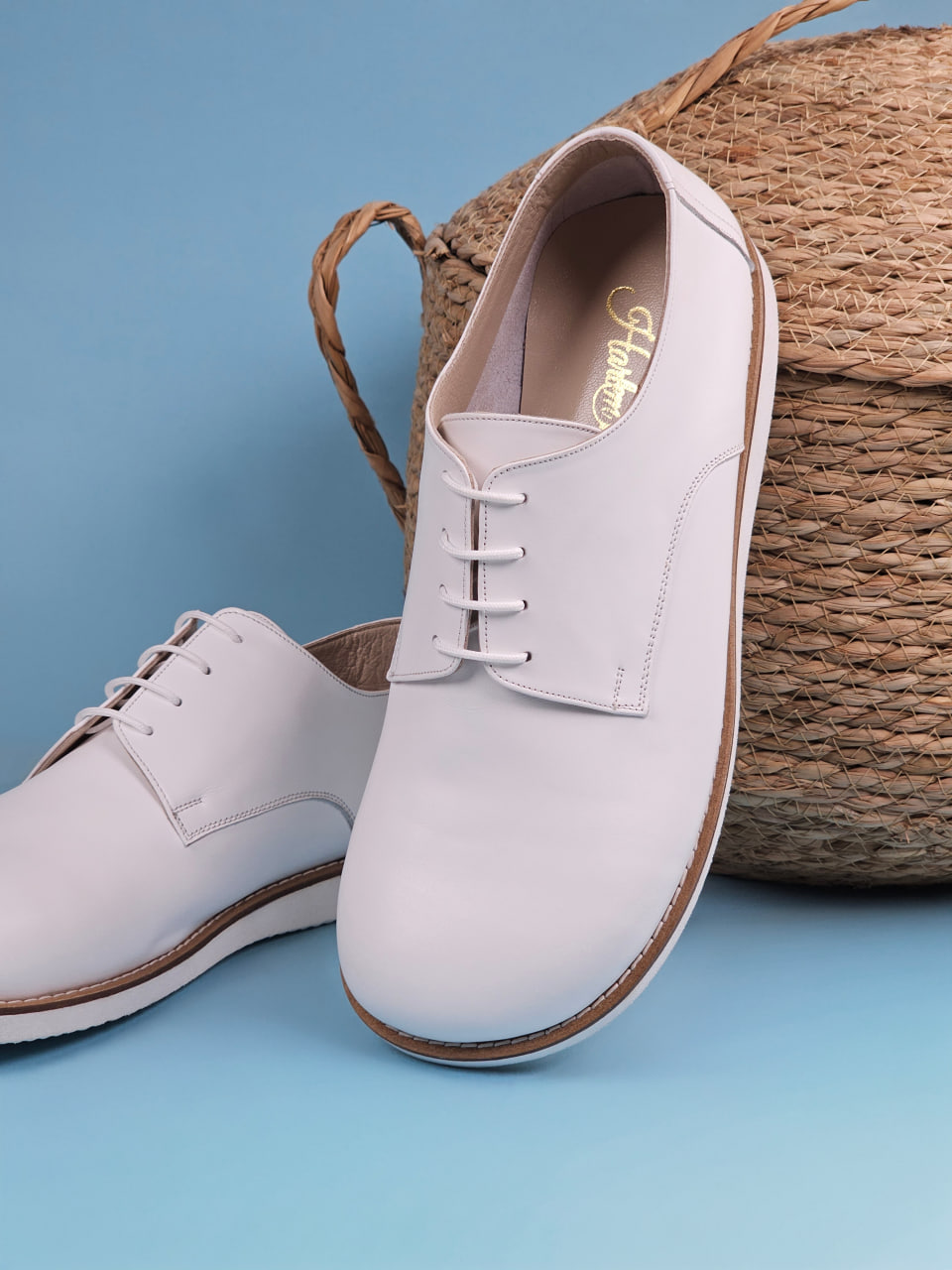 Barefoot Frankie White Leather with Eva Sole