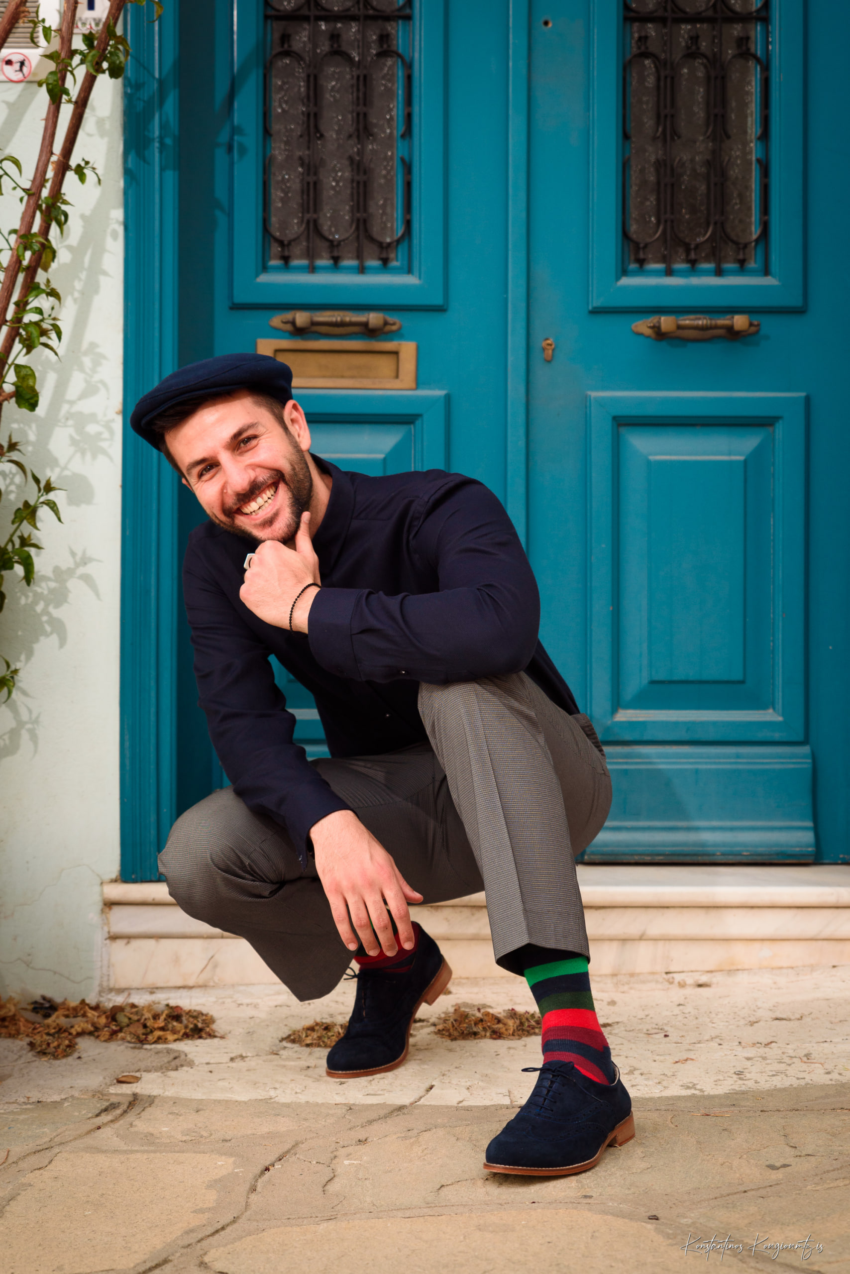 Brogue Dark Blue Leather with Eva sole