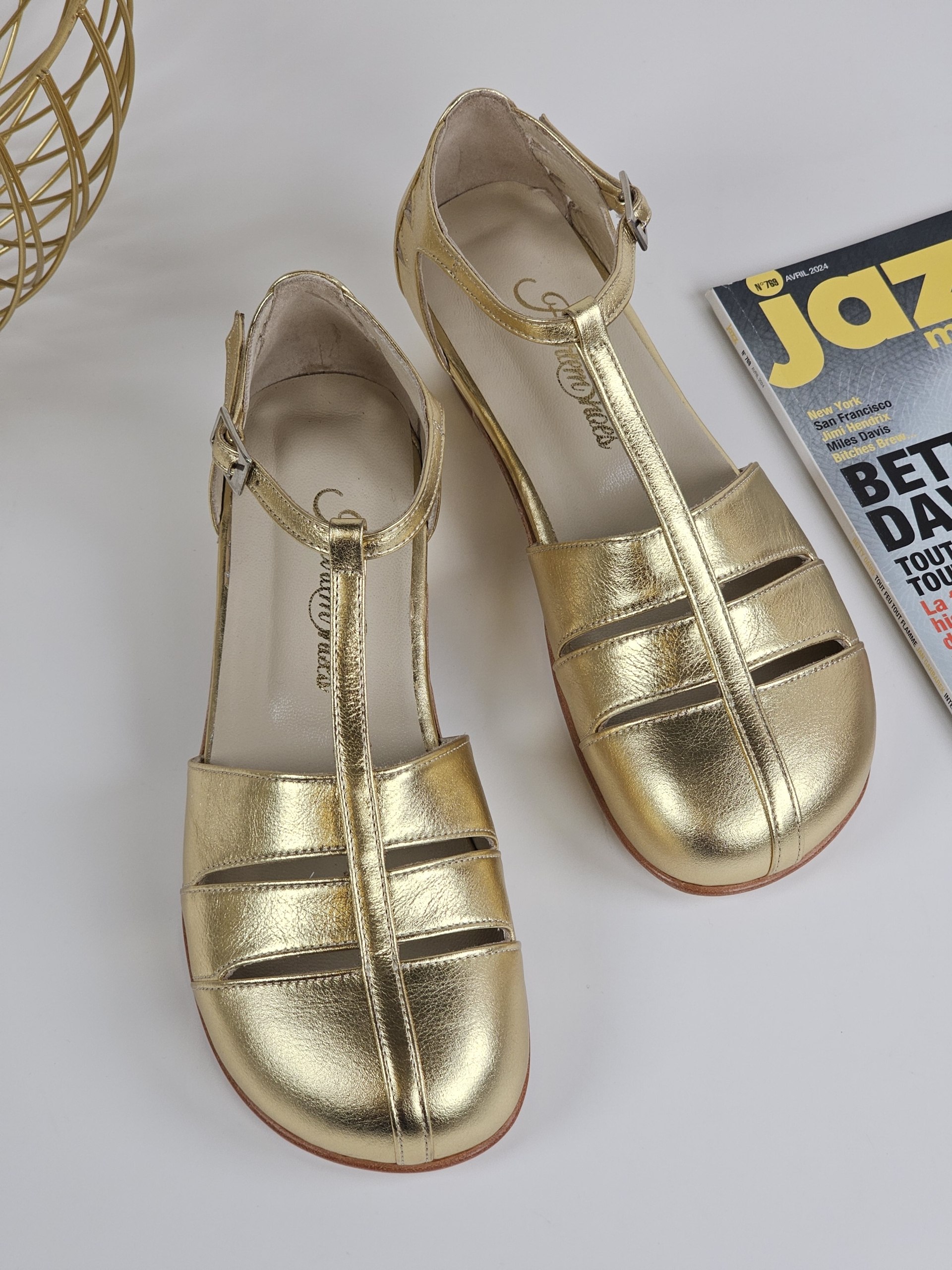 Barefoot Harmony Gold Leather 4 cm heel