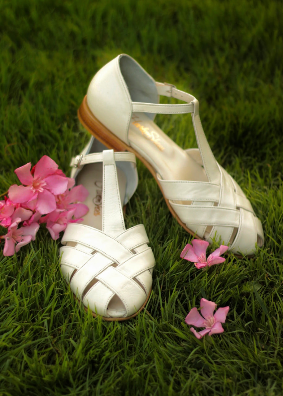 Summer Broken White Leather 1.5 cm heel