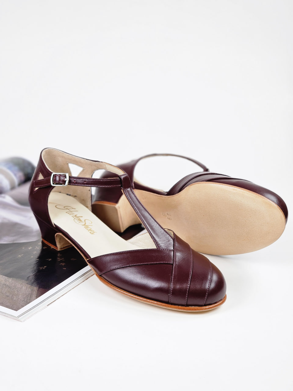 Sugar Bordeaux Leather 4 cm heel