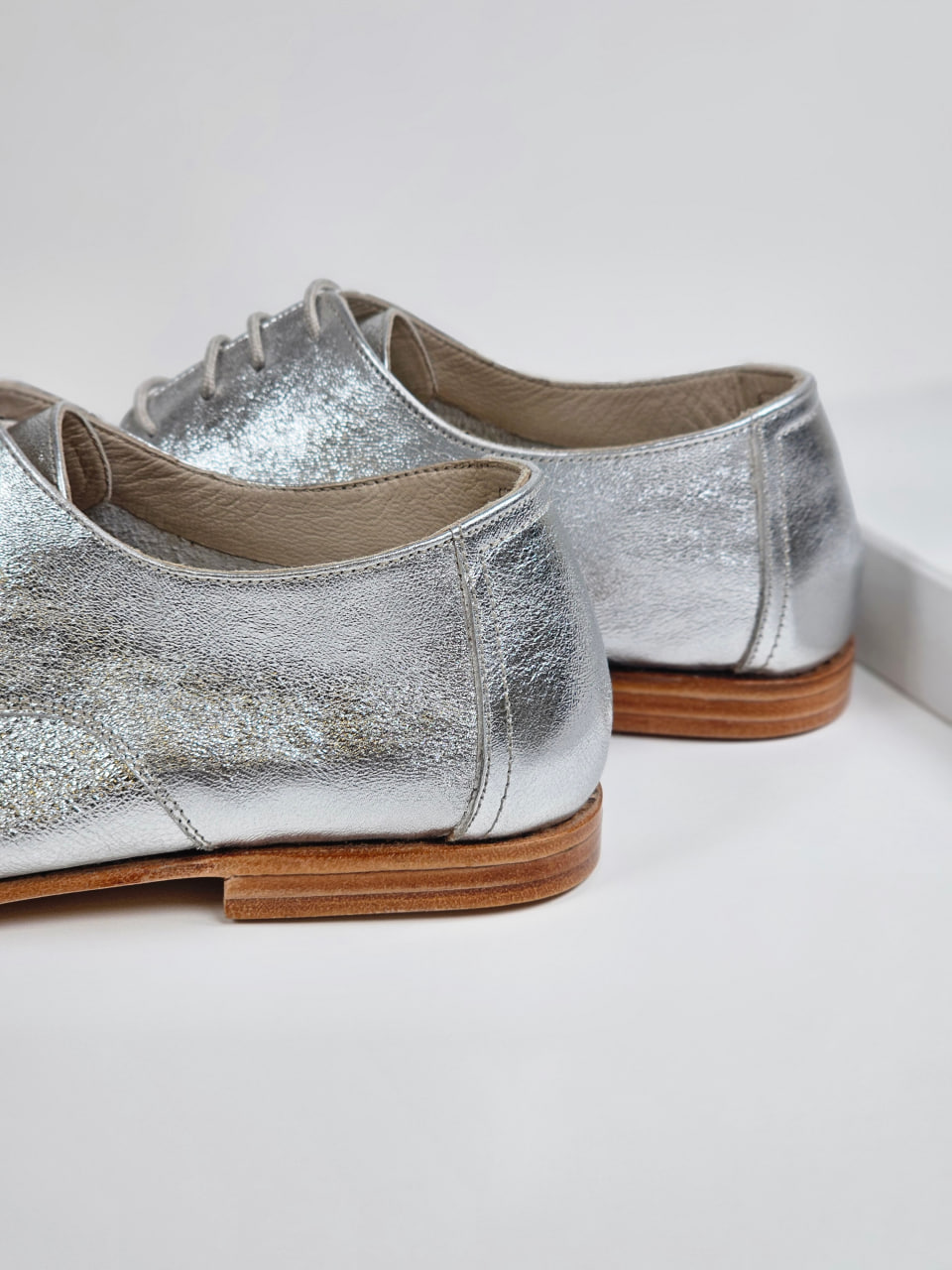 Frankie Soft Silver Leather 1 cm heel