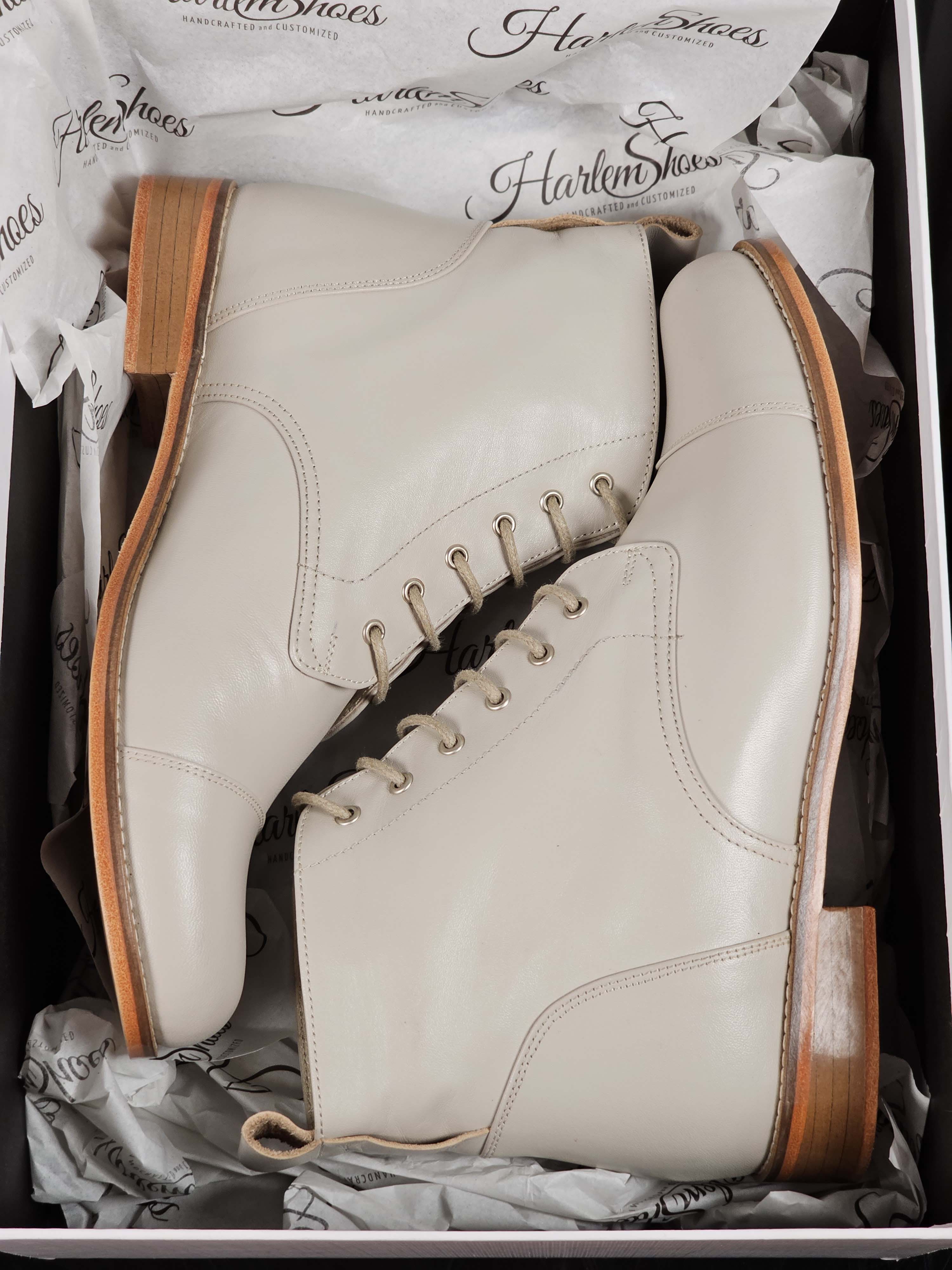 Derby Boots Beige Leather 2 cm heel