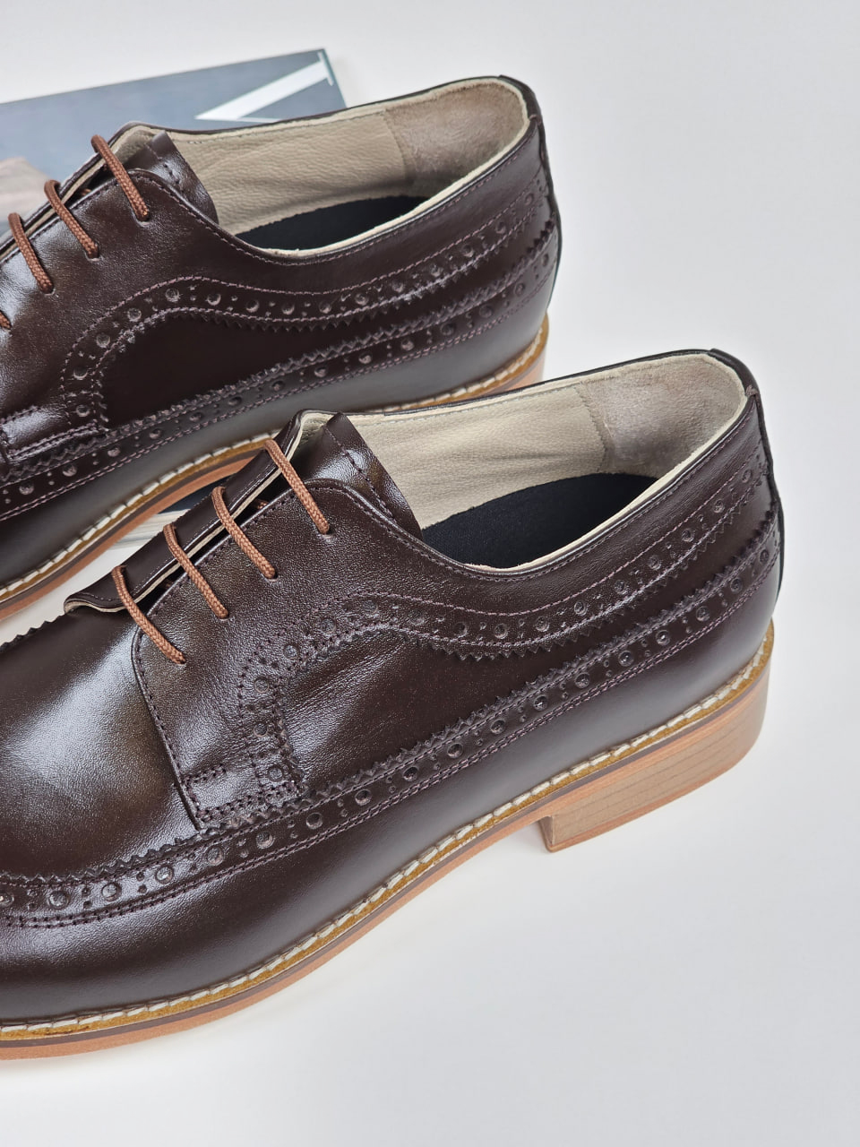 Broeadway Slide Dark Chocolate Leather 2 cm heel