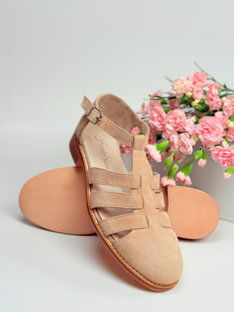 Sandals Beige Suede 2 cm heel