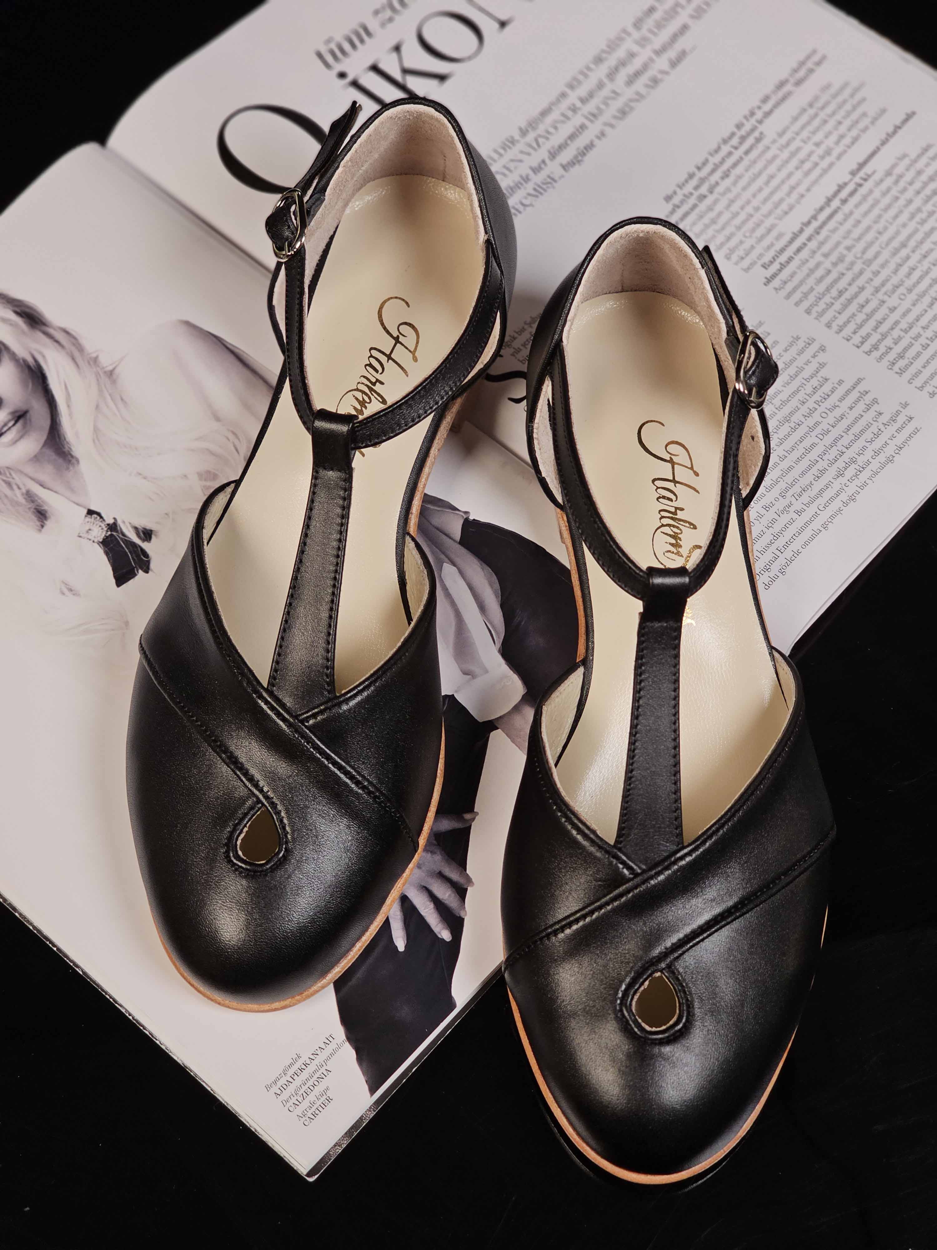 Muse Black Leather 2 cm heel