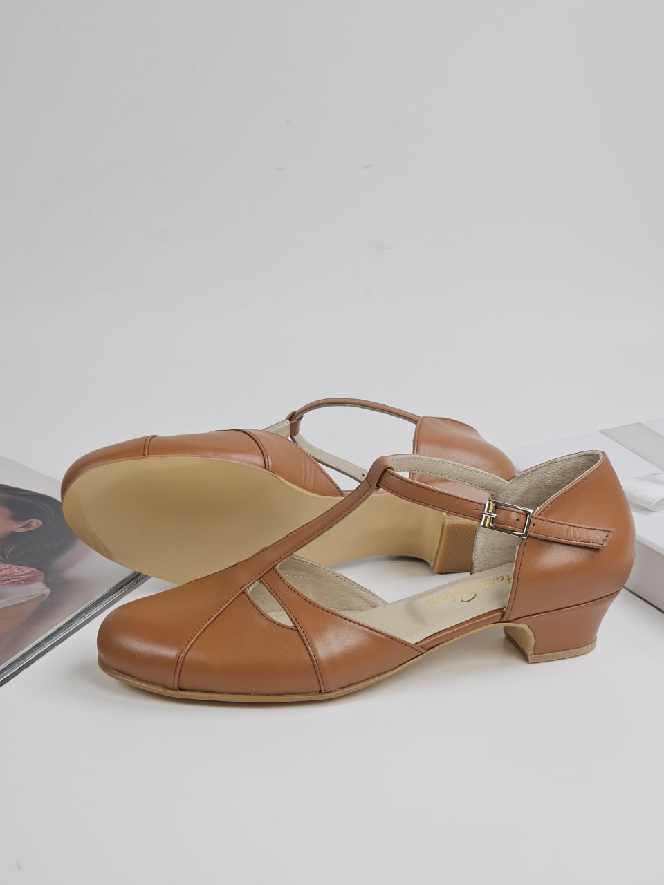 Isabel Light Brown Leather 3 cm heel